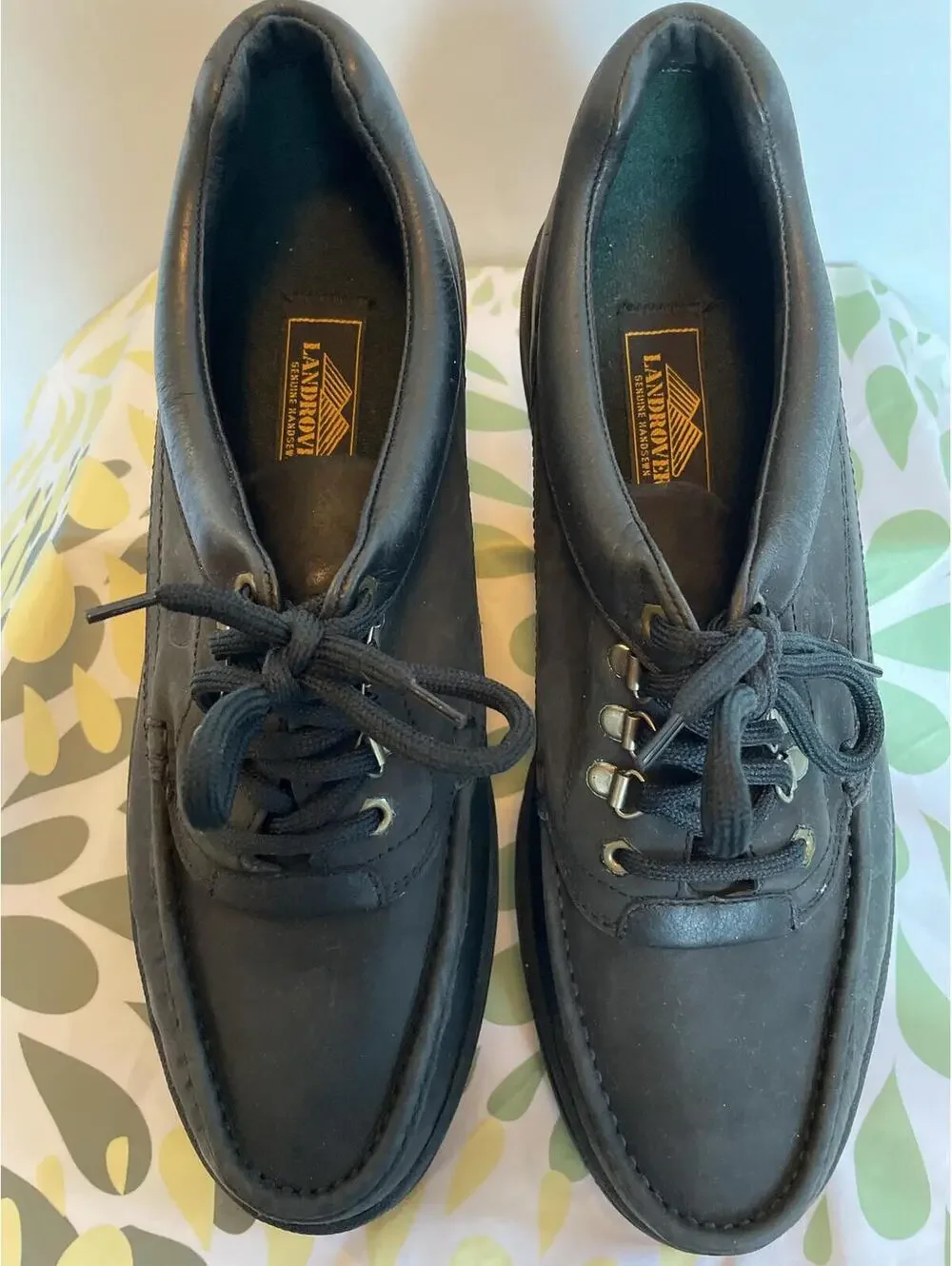 LandRover Black Leather Oxford Shoes Black Lug Sole US ~11.5 Rugged Heritage